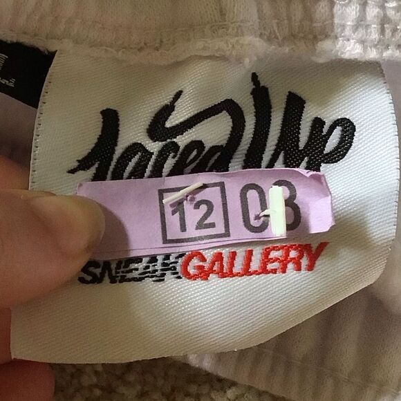Vintage Laced Up Sneak Gallery GOAT White Sweatpants - Picture 6 of 7